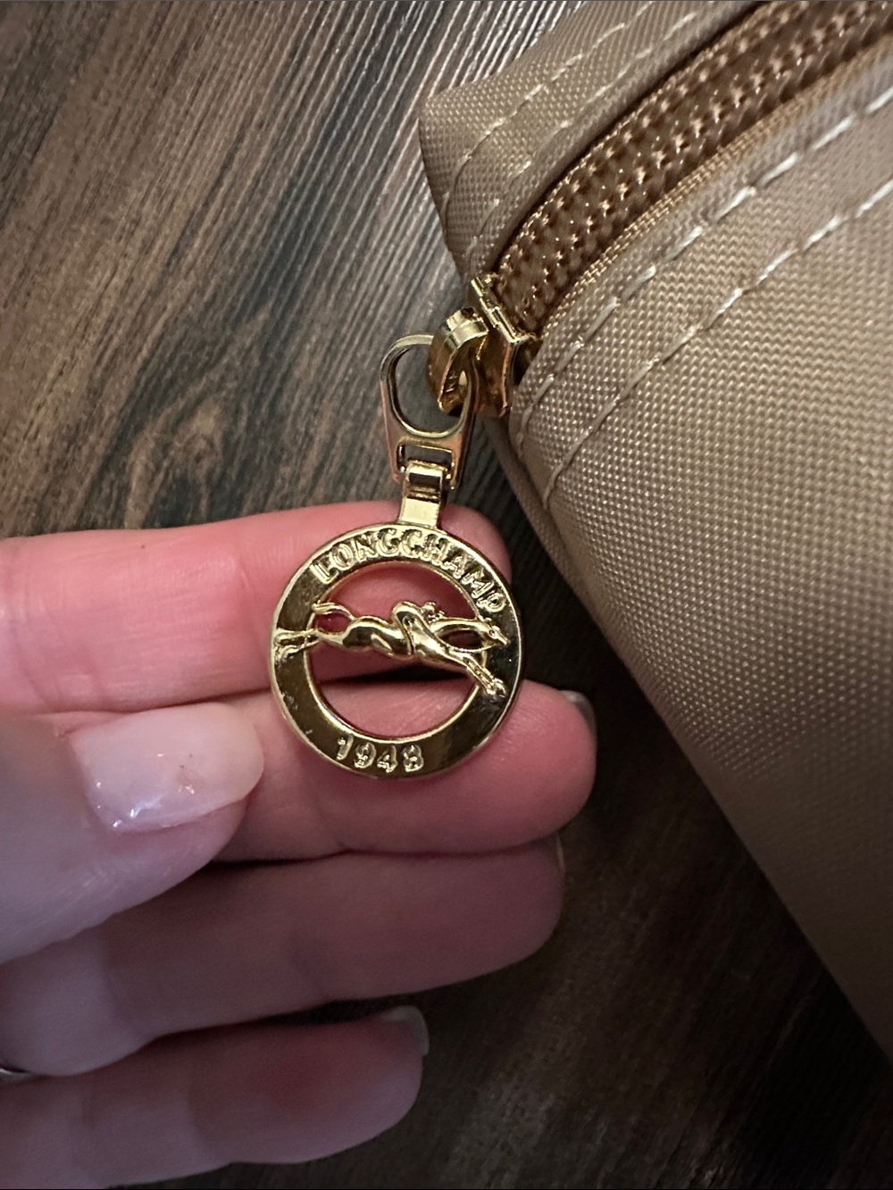 Longchamp Beige and Brown Wristlet Pouch - Picture 3 of 6